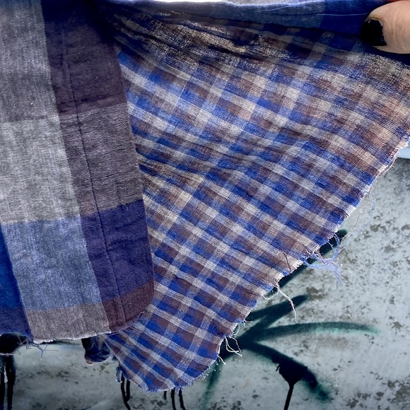 Plaid Distressed Shirt Dress Upcycled - Picture 12 of 17